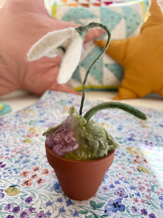 Needle Felting Workshop with Whimsical Woolies - Potted Snowdrop