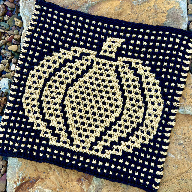 Intro to Mosaic Knitting – Autumn Favorite Pumpkin Washcloth