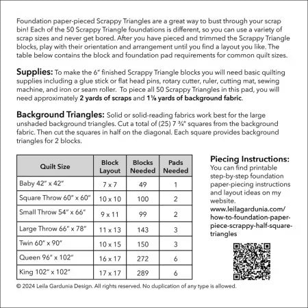 Scrappy Triangle Foundation Paper