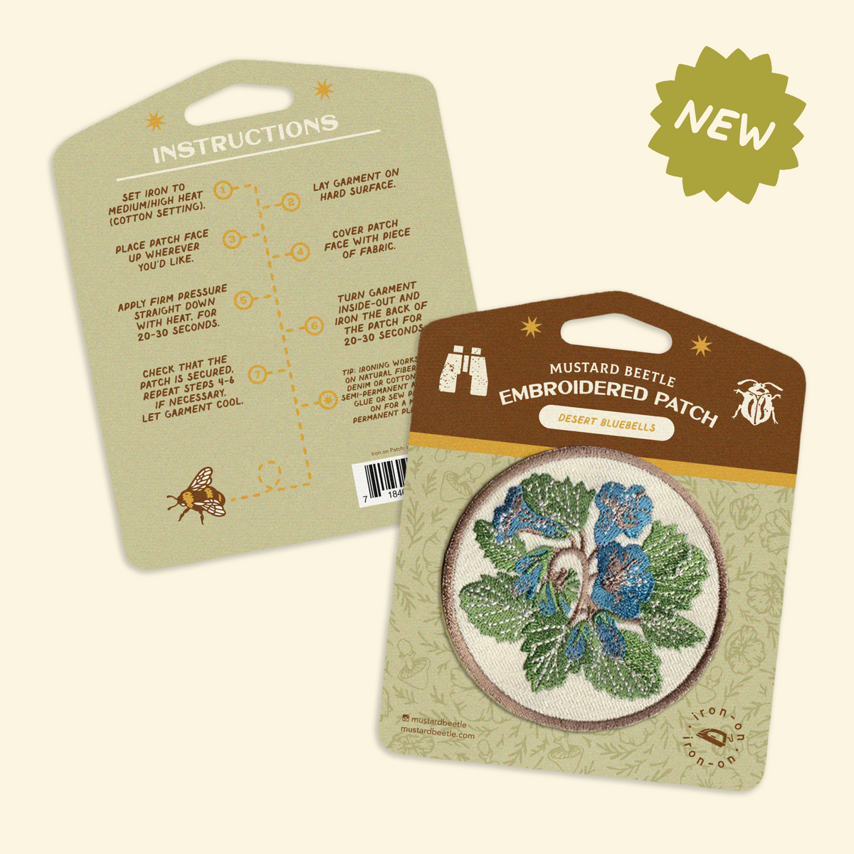 Iron on Patch: Desert Bluebells by Mustard Beetle