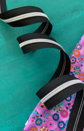 Zipper Tape - Black Zipper Tape with Nickel Teeth 3 yards