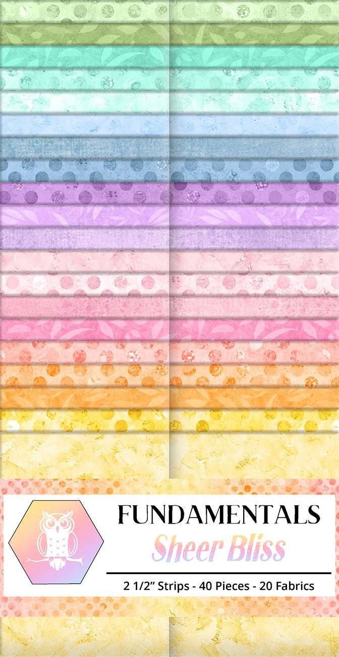Sheer Bliss 2.5 inch strip Jelly Roll by White Owl Textiles