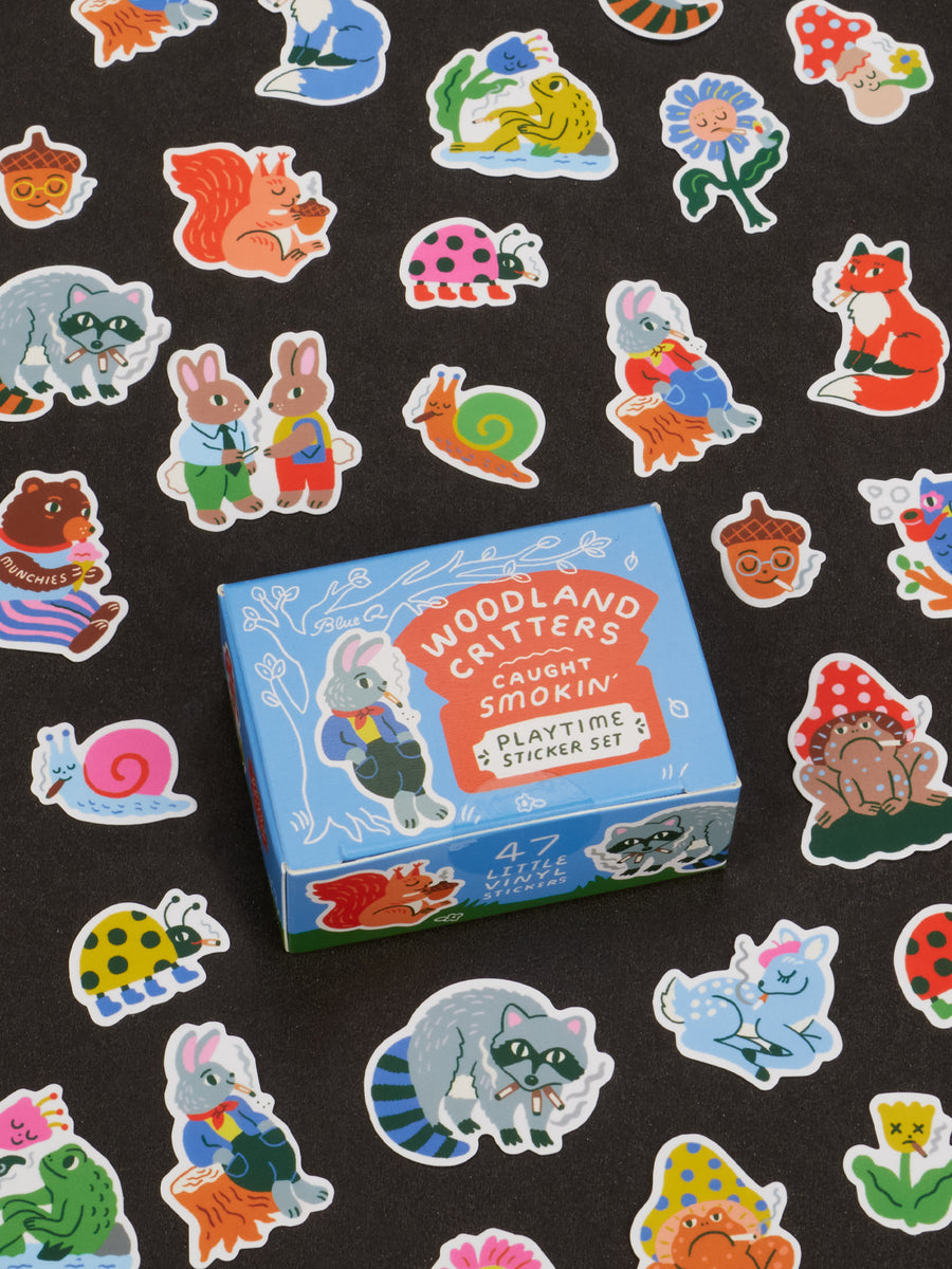 Blue Q Woodland Critters Caught Smokin' Playtime Sticker Set