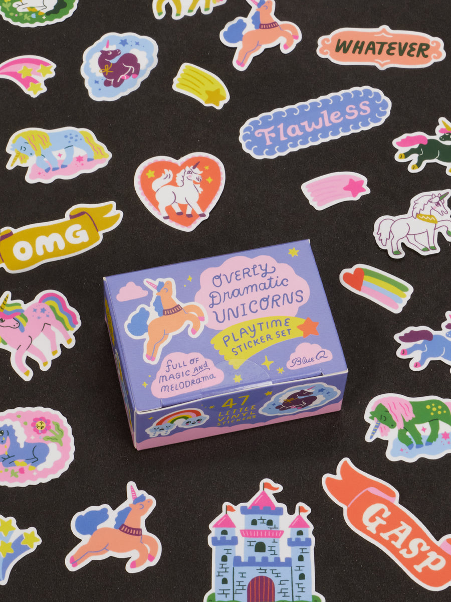 Blue Q Overly Dramatic Unicorns Playtime Sticker Set