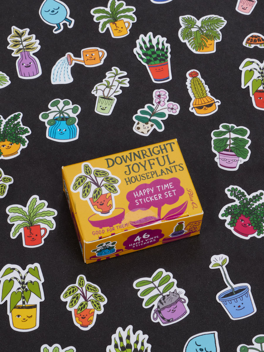 Blue Q Downright Joyful Houseplants Happy Time Sticker Set