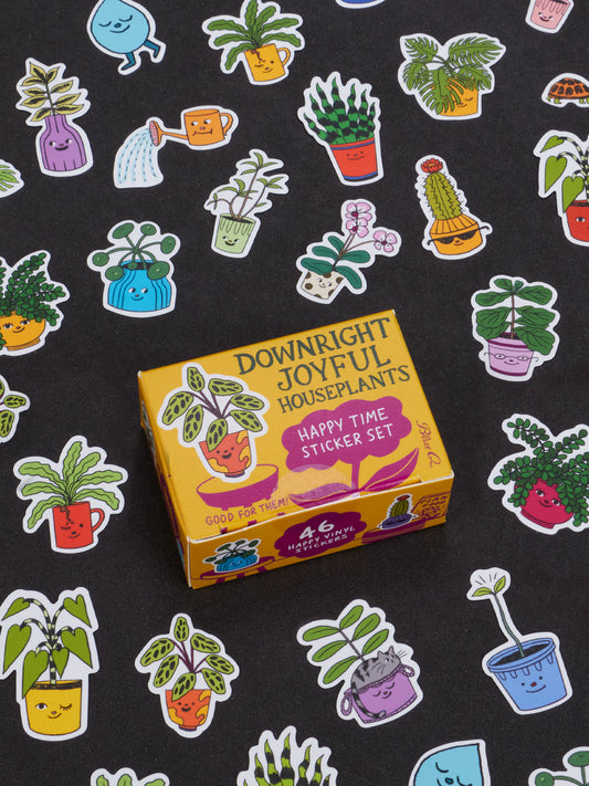 Blue Q Downright Joyful Houseplants Happy Time Sticker Set