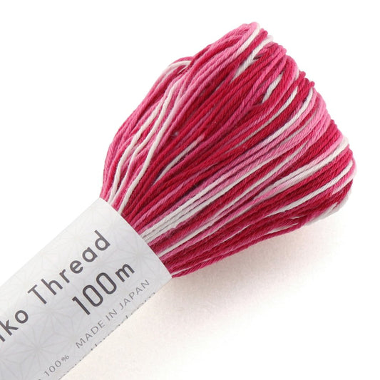 Sashiko Thread Large Skein Variegated Red and Pink