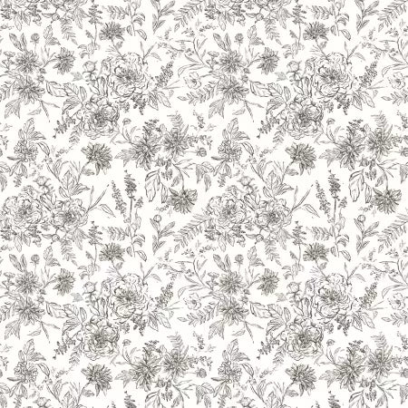 Graceful Blossoms - White - Fall in Love - QUILTING COTTON/POPLIN