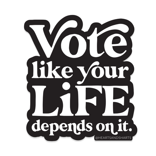Vote 3 inch illustrated vinyl sticker