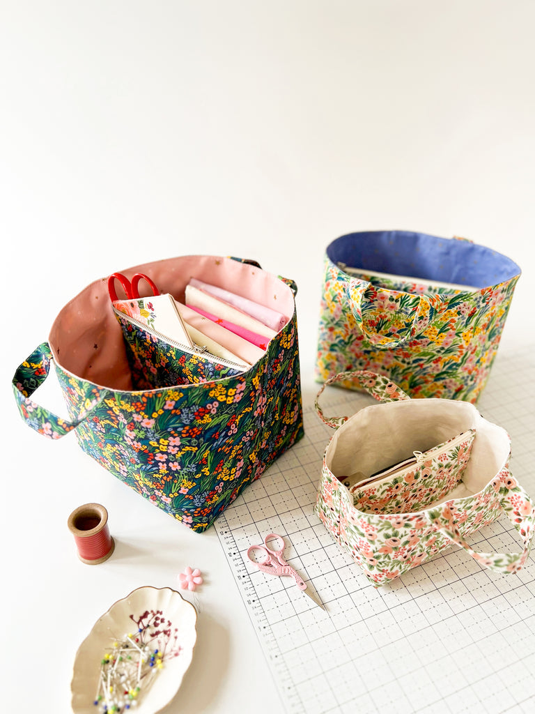 Zip, Divide it! Basket sewing pattern by Lou Orth Designs
