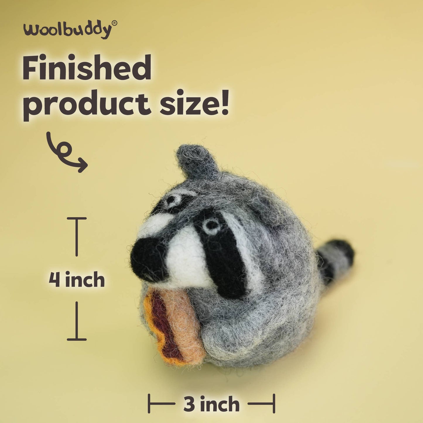 Beginner Raccoon Needle Felting Kit – DIY Craft Gift
