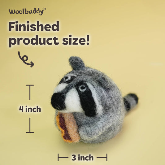 Beginner Raccoon Needle Felting Kit – DIY Craft Gift