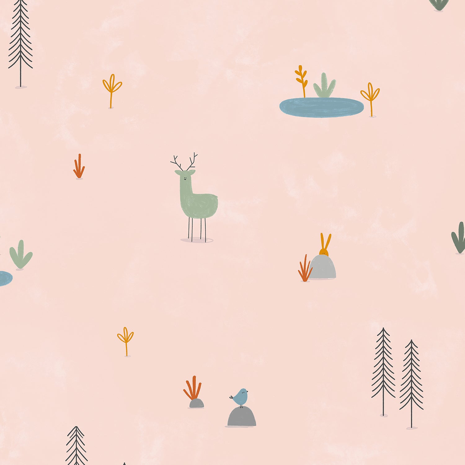 Forest Cuties Blush - Dear Friends - Cotton+Steel