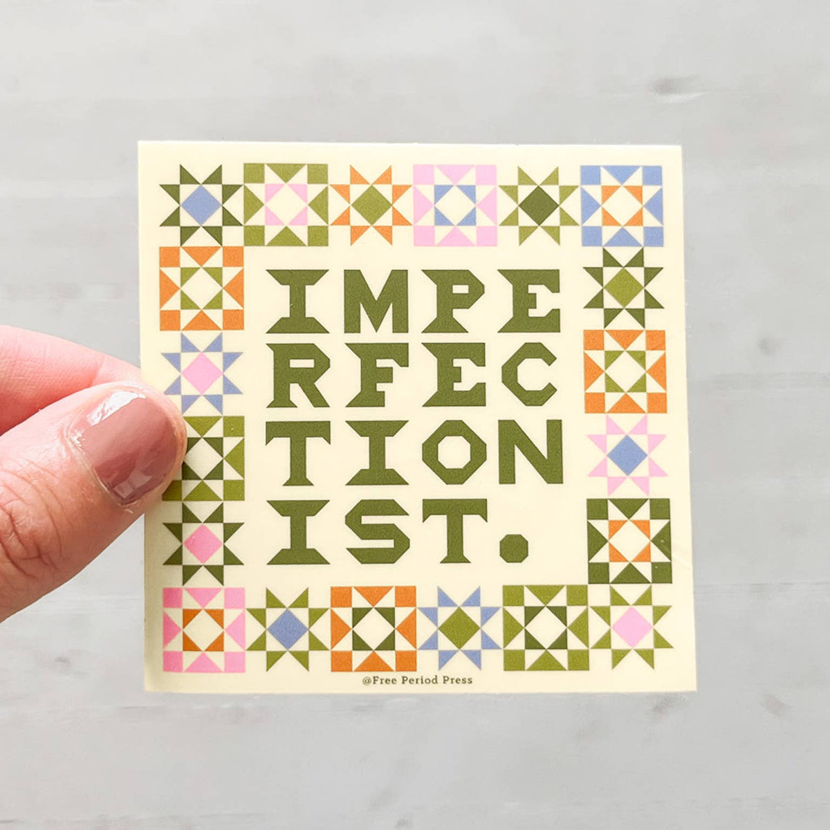 Imperfectionist Quilt Vinyl Decal Sticker