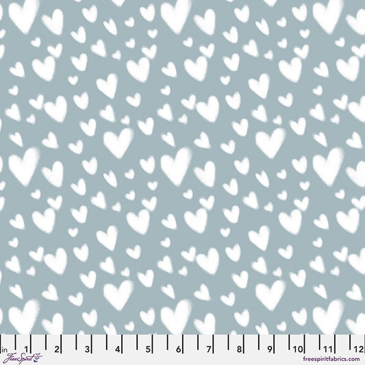 Air Mail - Cloud Hearts - Blue - QUILTING COTTON/POPLIN - homesewn