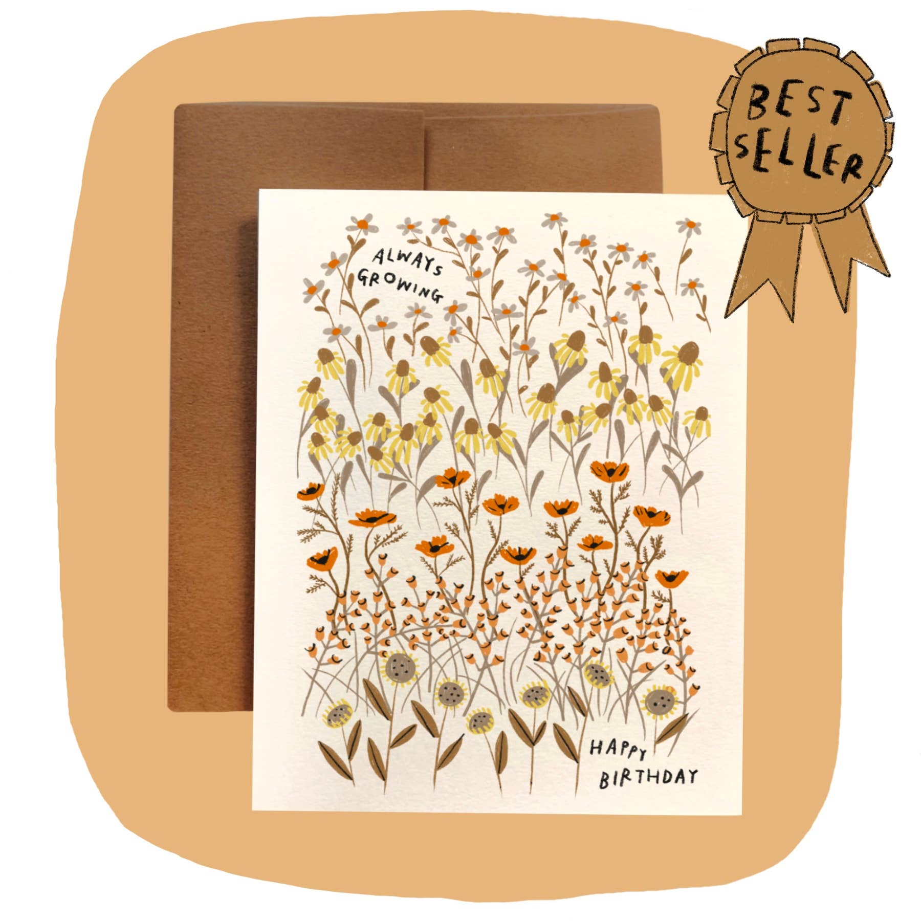 ALWAYS GROWING Birthday Greeting Card - homesewn