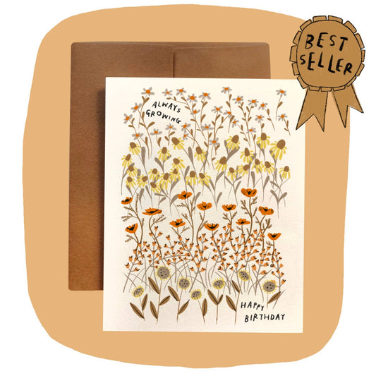 ALWAYS GROWING Birthday Greeting Card - homesewn