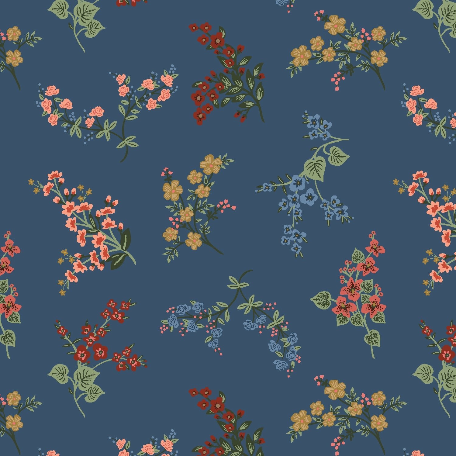 Amelia - Sapphire - Gracie Rifle Paper Co. Fabric - homesewn