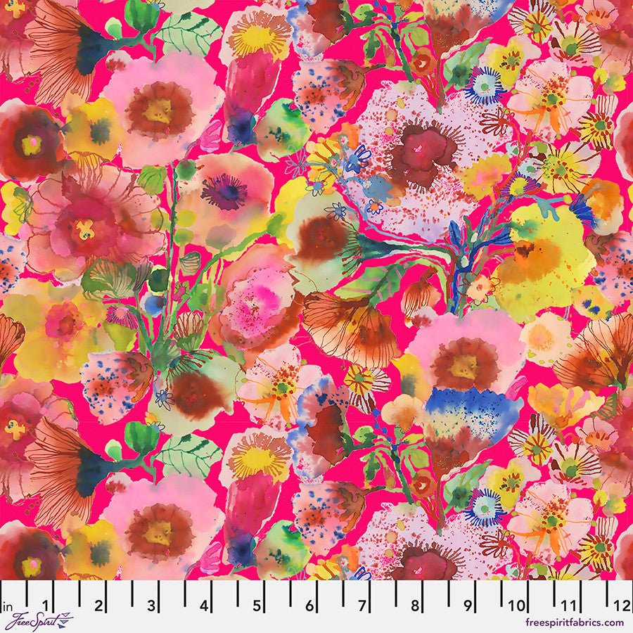 Anemones on Pink - Color Riot - Pompadours in Pink - homesewn