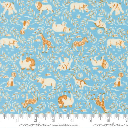 Animal Crackers - Blue - Animal Park Fun - QUILTING COTTON/POPLIN - homesewn
