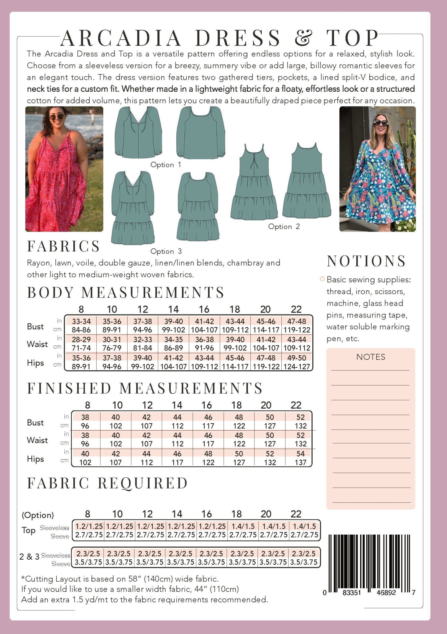 Arcadia Dress and Top DIGITAL PDF PATTERN - homesewn