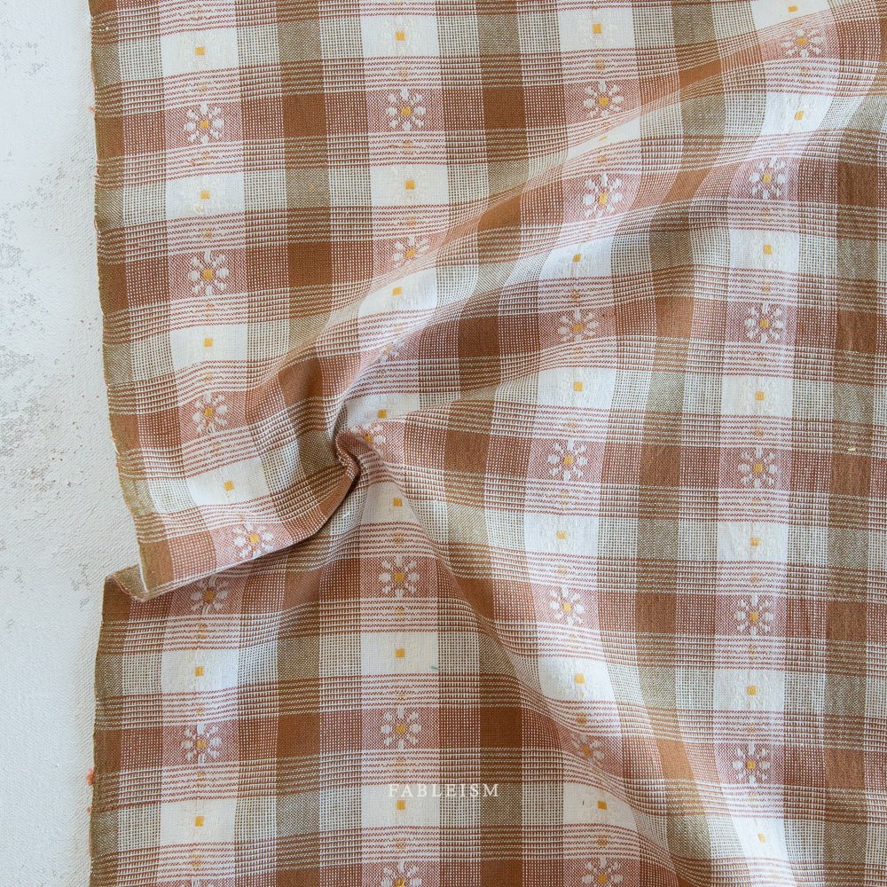 arriving 2/10 Daisy Plaid 145 gsm - Rose Gold - Golden Hour Wovens by Fableism - homesewn