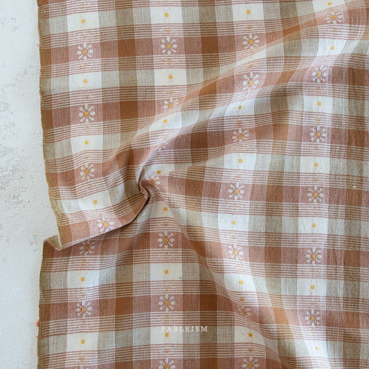 arriving 2/10 Daisy Plaid 145 gsm - Rose Gold - Golden Hour Wovens by Fableism - homesewn