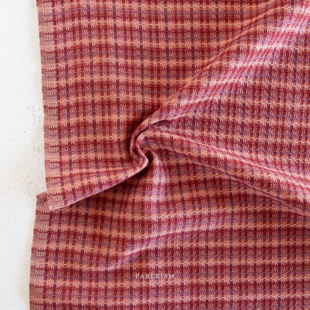 arriving 2/10 Tweed Weave in Rosebed 150 gsm - Golden Hour Wovens by Fableism - homesewn