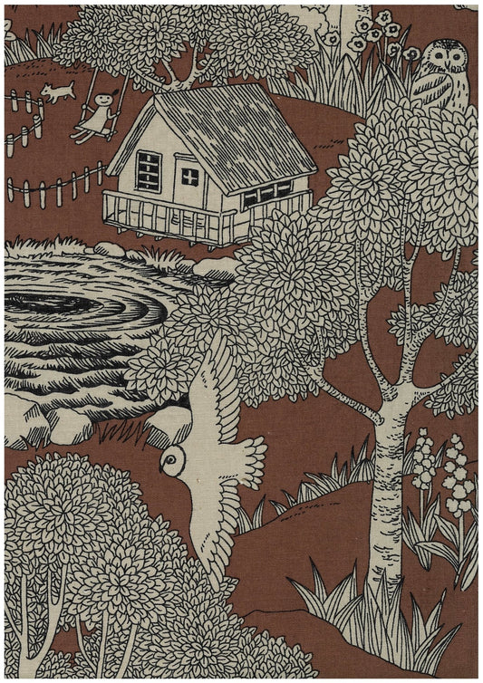 Arriving Late November: Marble SUD/Kokka Forest Toile - Chocolate - COTTON/LINEN Sheeting Fabric (Copy) - homesewn