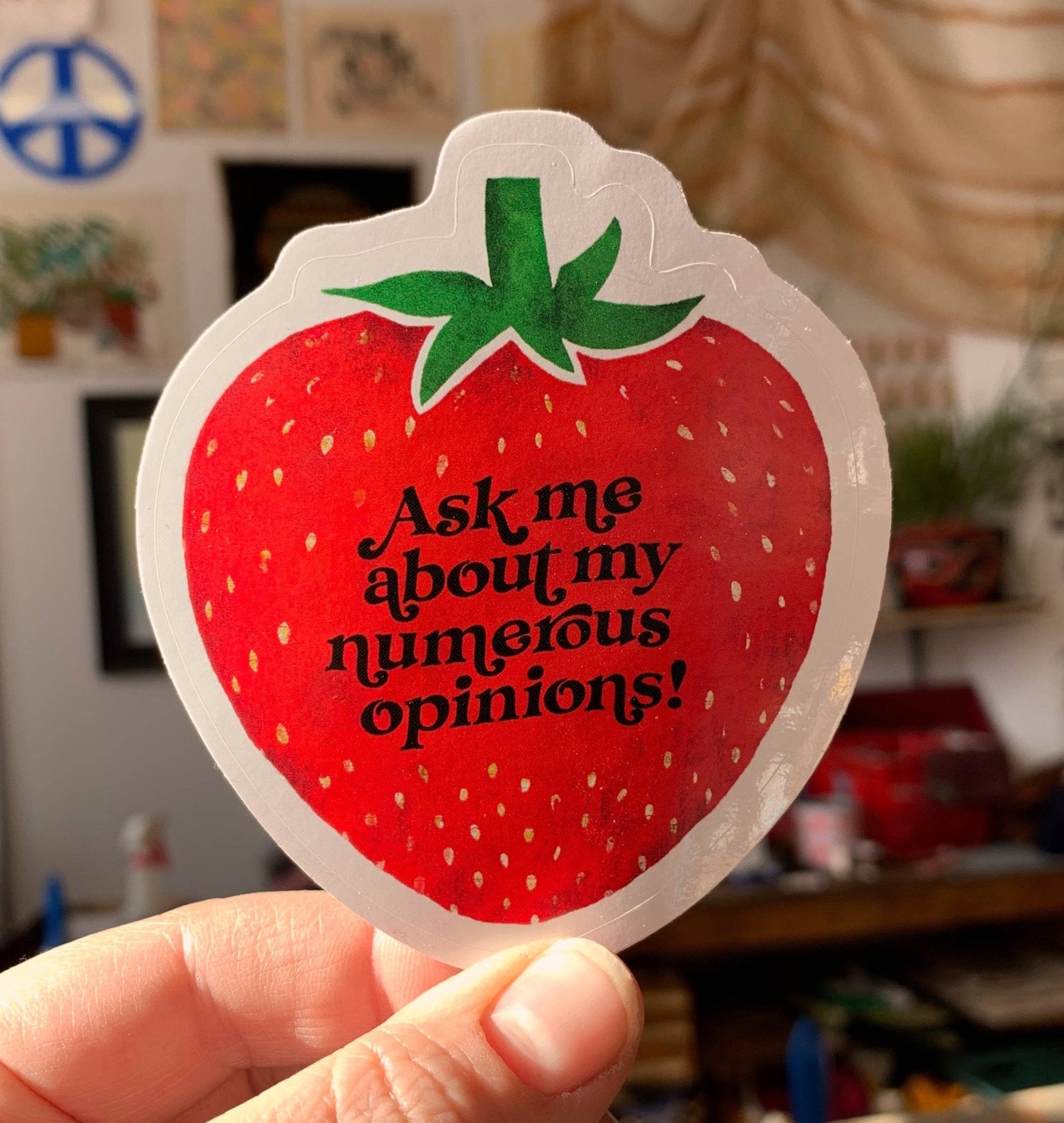 Ask Me About My Numerous Opinions - Weatherproof Sticker - homesewn