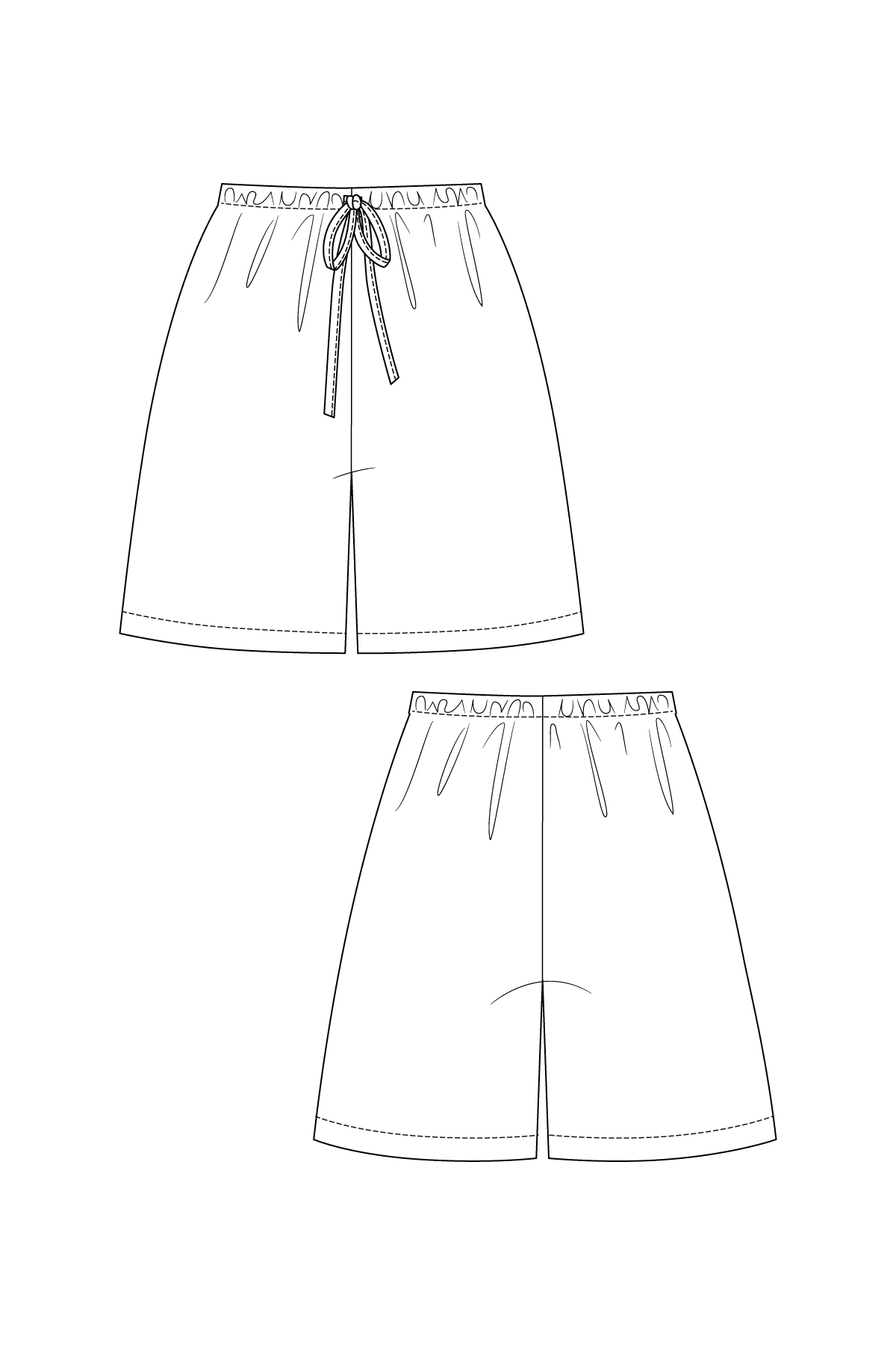 AULIO elastic waist shorts & trousers - PDF PATTERN - homesewn