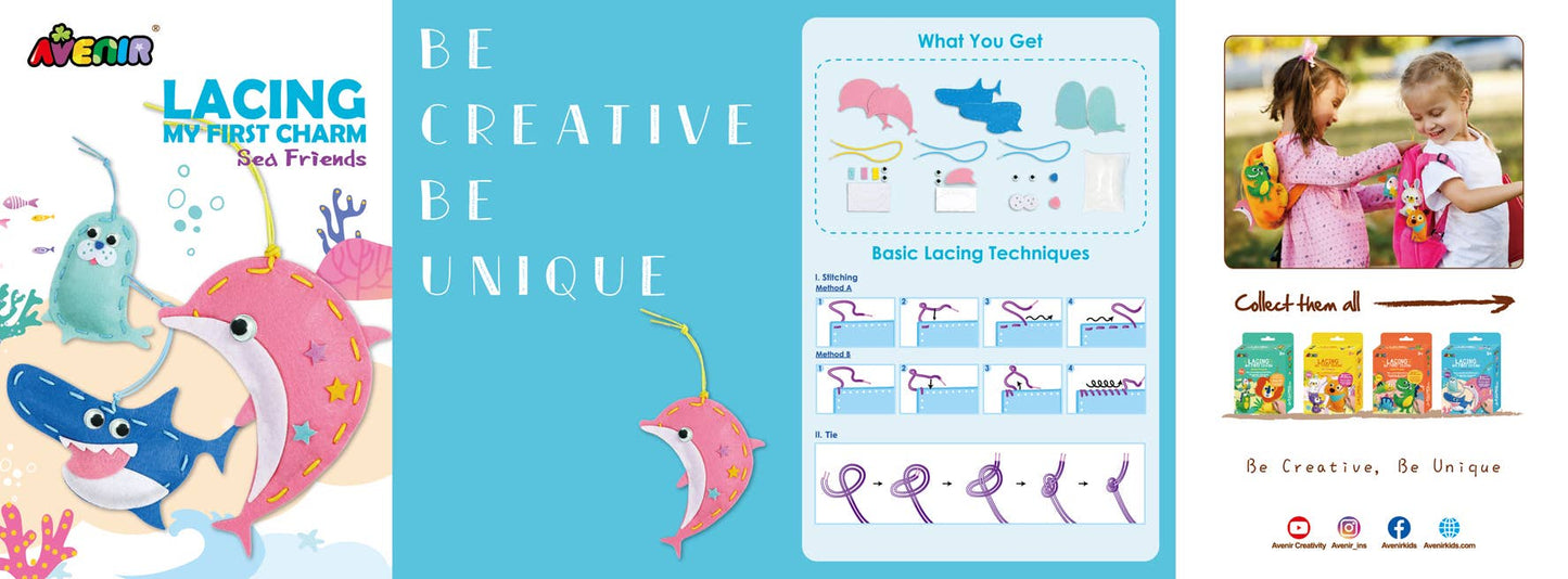 Avenir - My First Lacing Kit SEA FRIENDS - homesewn