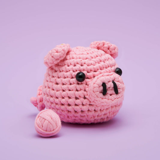 Bacon the Pig Beginner Crochet Kit - homesewn