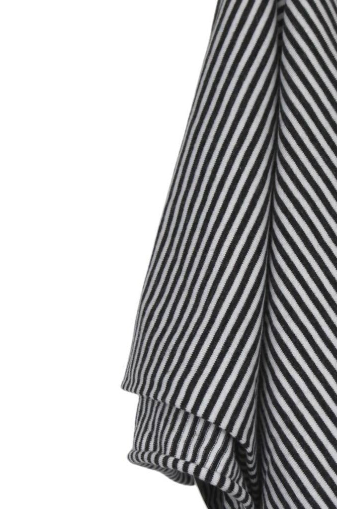 Bamboo/Cotton JERSEY Stripe 5.9oz - Charcoal/Ivory - Stretch Knit Fabric 60" wide - homesewn