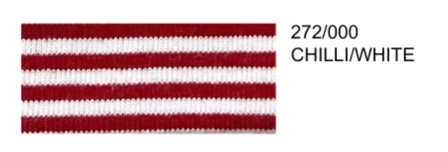 Bamboo/Cotton JERSEY Stripe 5.9oz - Chili/White - Stretch Knit Fabric 60" wide - homesewn