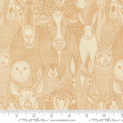 Barnyard Faces - Hay - The Henhouse - QUILTING COTTON fabric - homesewn