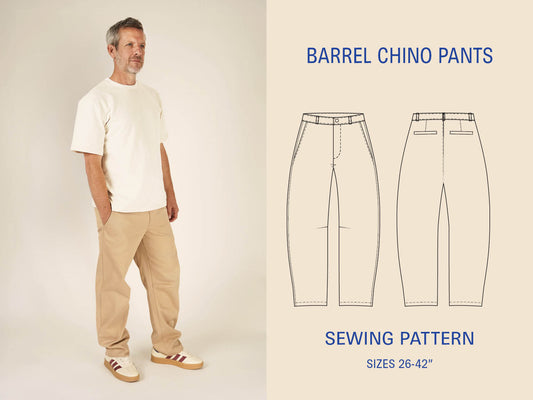 Barrel Chino Pants Sewing Pattern PDF DOWNLOAD - homesewn