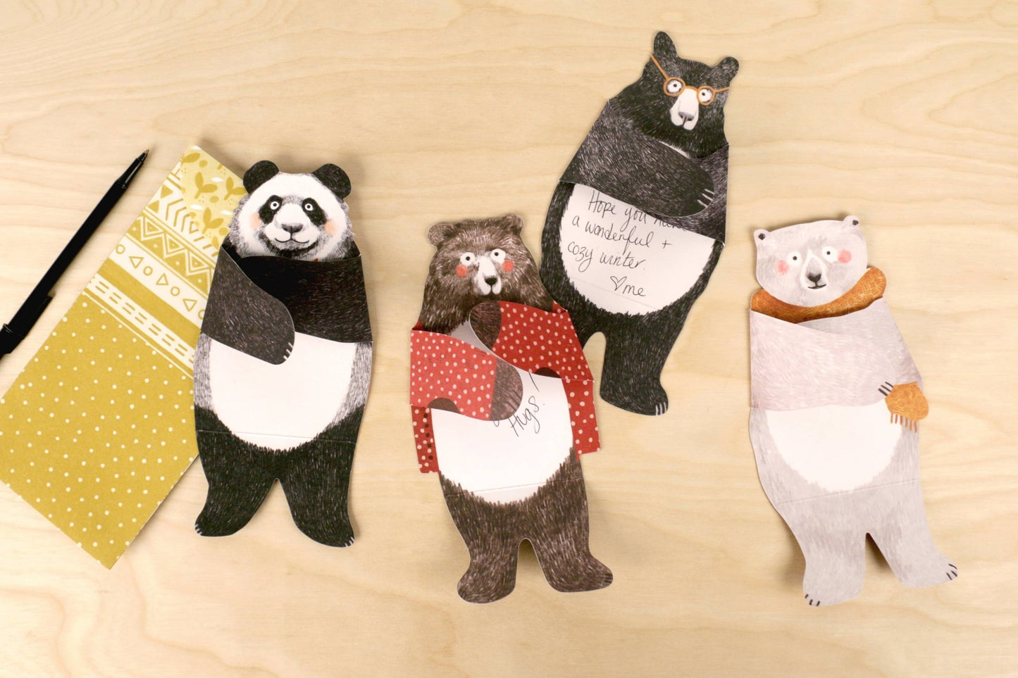 Bear Hugs Notecards - homesewn