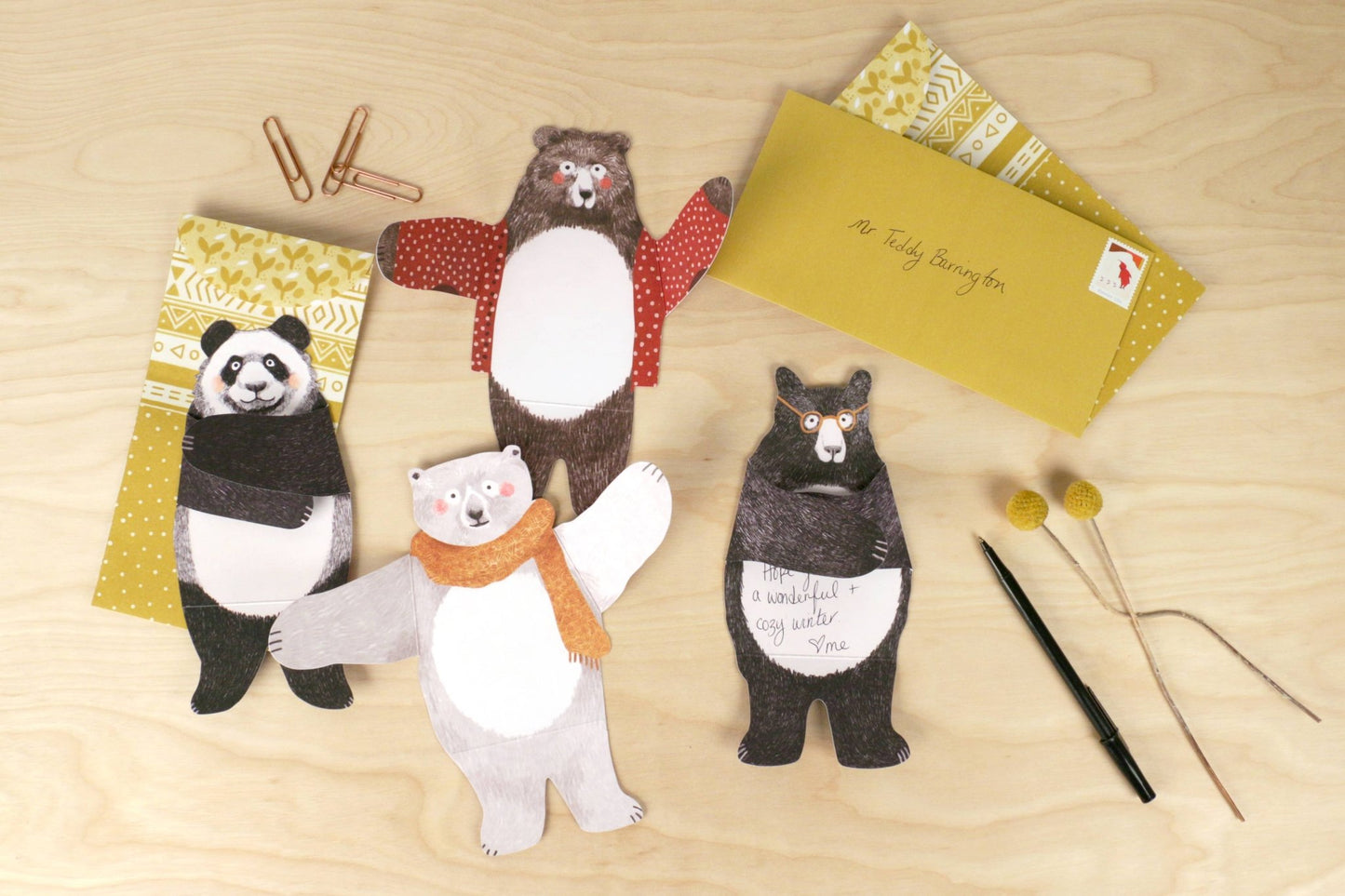 Bear Hugs Notecards - homesewn