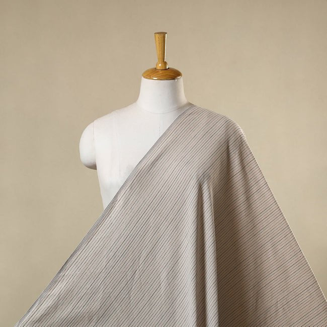 Beige - Jhiri Pure Handloom Cotton Fabric - homesewn
