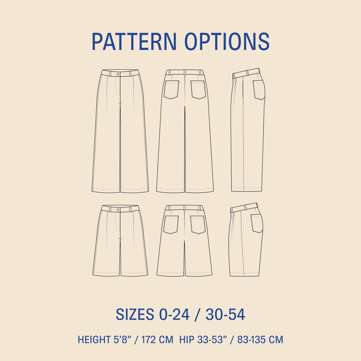 Bermuda Pants and shorts sewing pattern PDF DOWNLOAD - homesewn