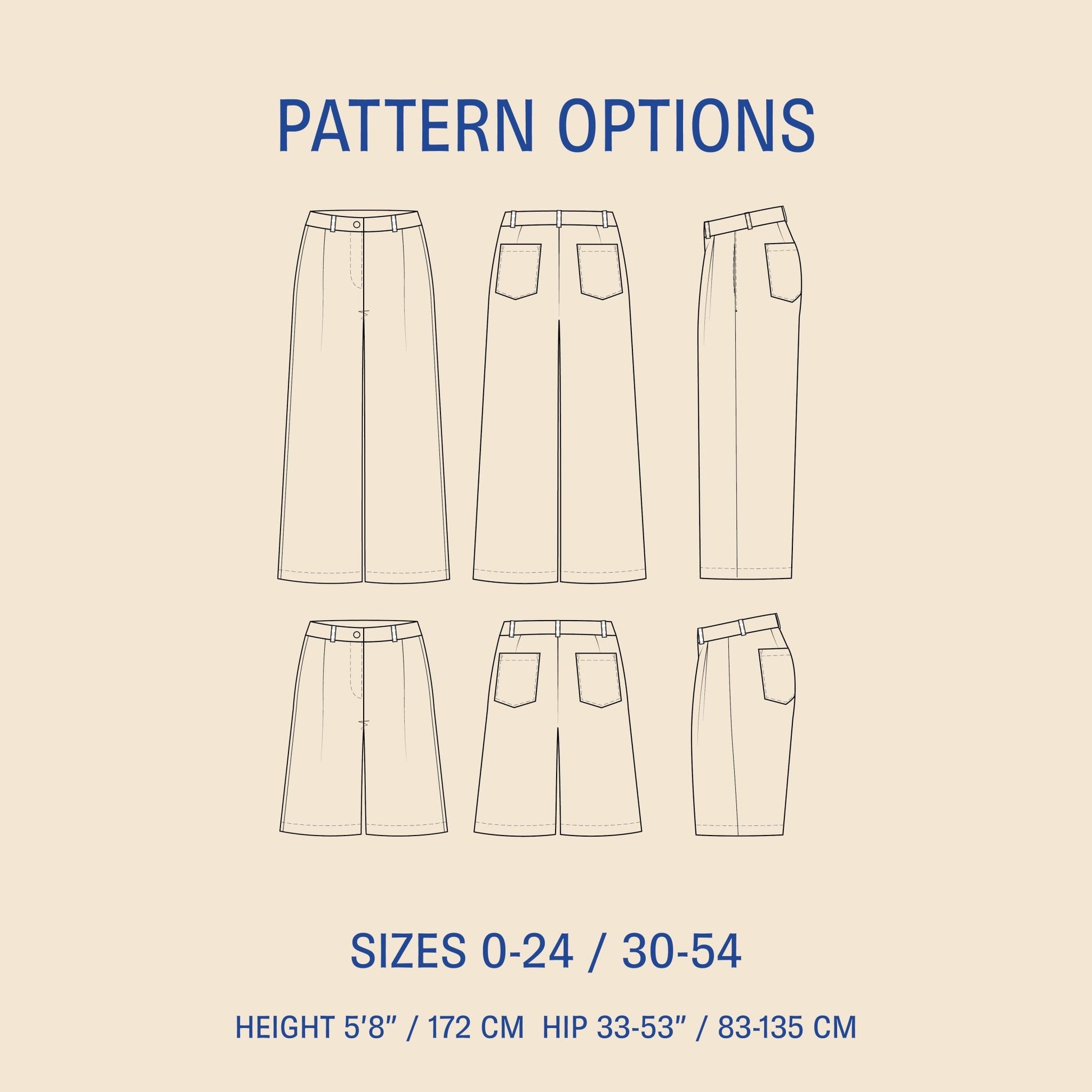 Bermuda Pants and shorts sewing pattern PDF DOWNLOAD - homesewn