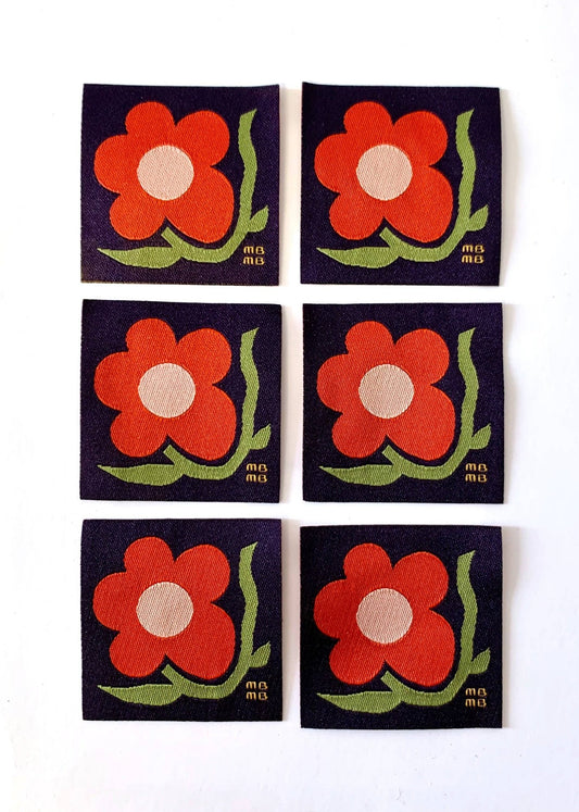 Big Flower Little Patch - Woven Iron On Patch - homesewn