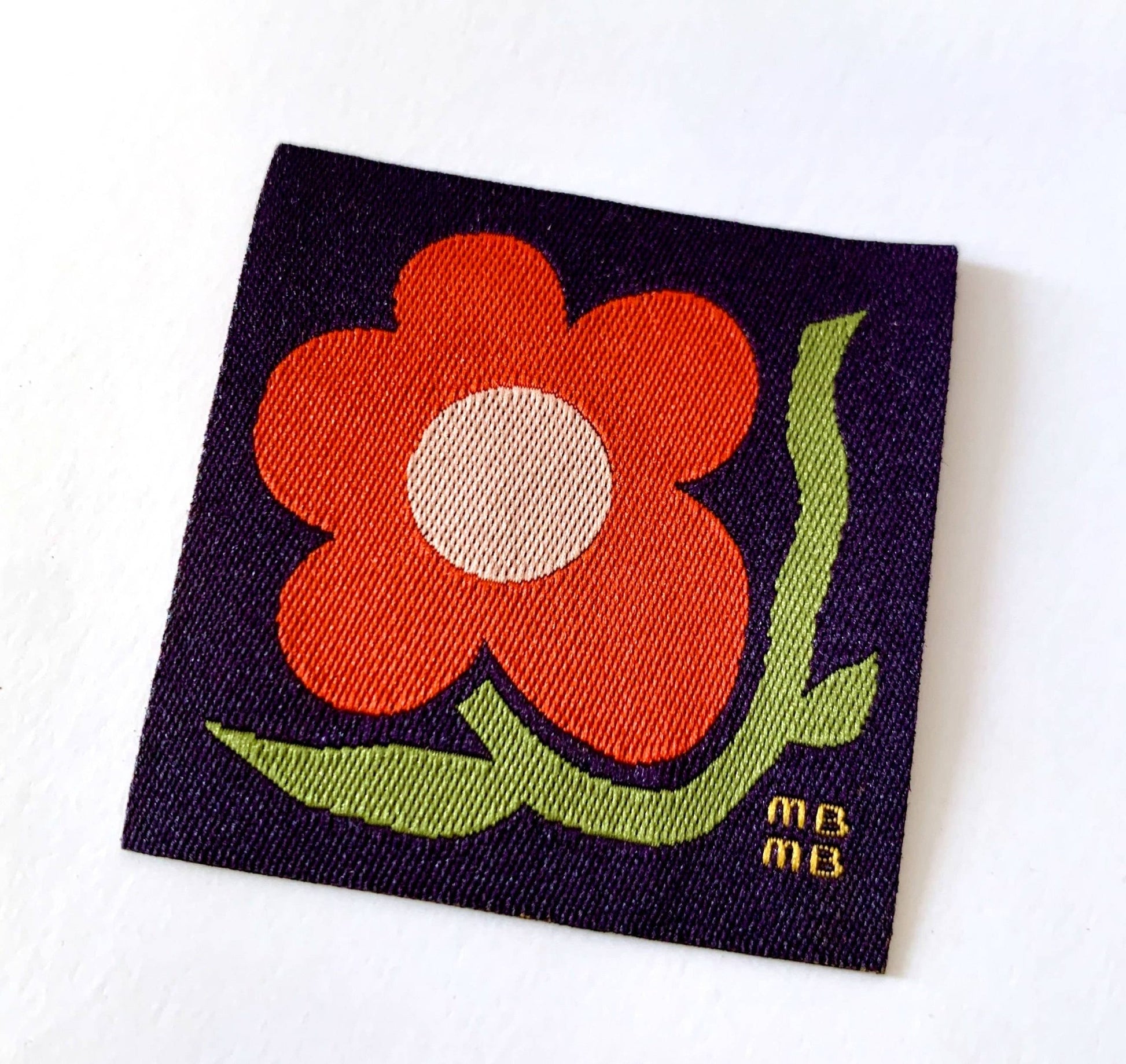 Big Flower Little Patch - Woven Iron On Patch - homesewn