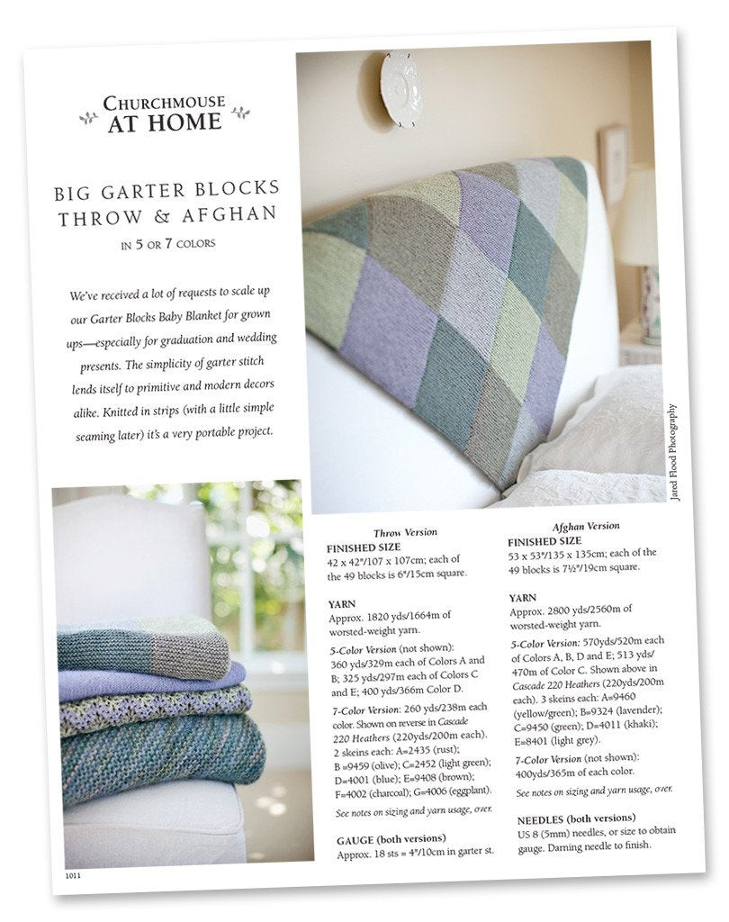 Big Garter Blocks Throw Blanket - Printed Knitting Pattern - homesewn