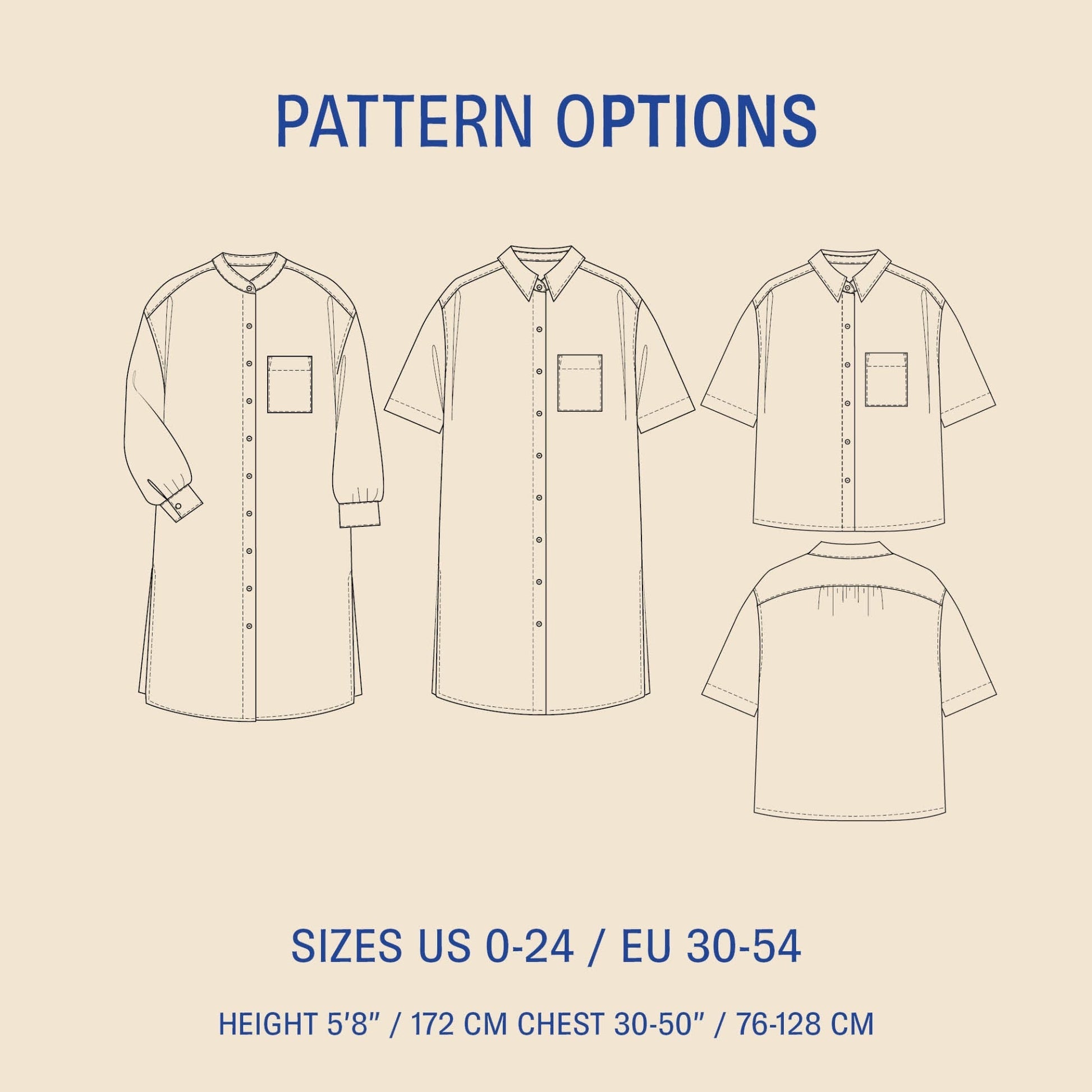 Big Shirt Sewing Pattern PDF DOWNLOAD - homesewn