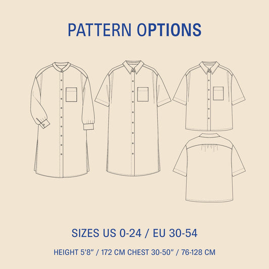 Big Shirt Sewing Pattern PDF DOWNLOAD - homesewn