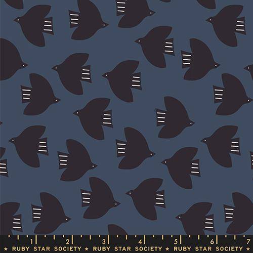 Birds - Smoke - Catnap QUILTING COTTON/POPLIN - homesewn