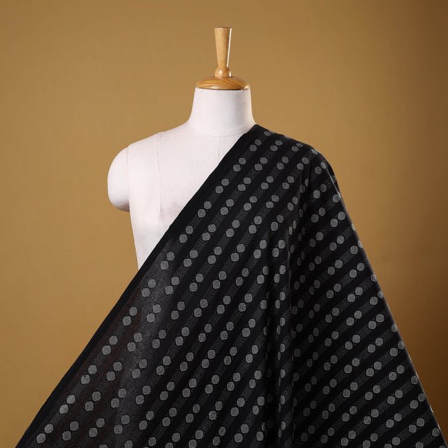 Black - Prewashed Cotton Jacquard Fabric - homesewn