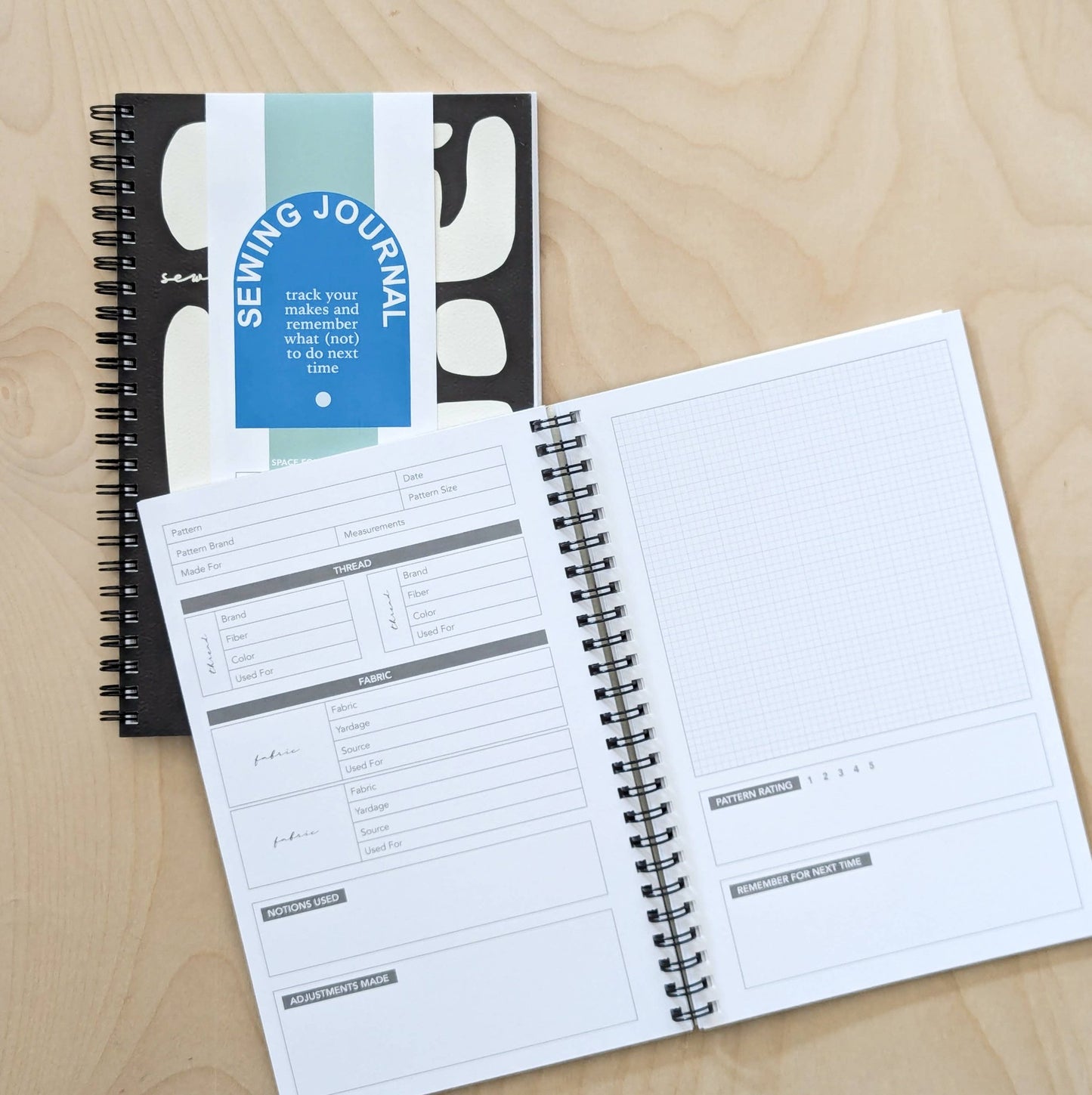 Black & White Sewing Journal - homesewn